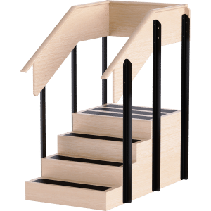 Timber 4-Step Straight Staircase with Platform